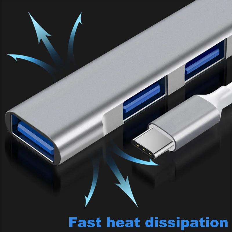 Концентратор USB Type C адаптер 3 0 мультиразветвитель 4 порта OTG для Xiaomi Huawei Lenovo Macbook Pro