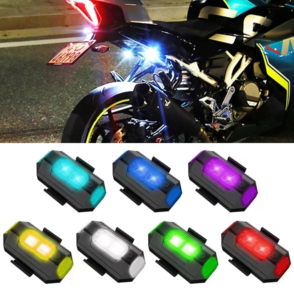 

Motorcycle Flashing Taillight 7 Colors Bike Drones Aircraft Light Model Warning Signal Lamp Rechargeable Motorbike Rear Light