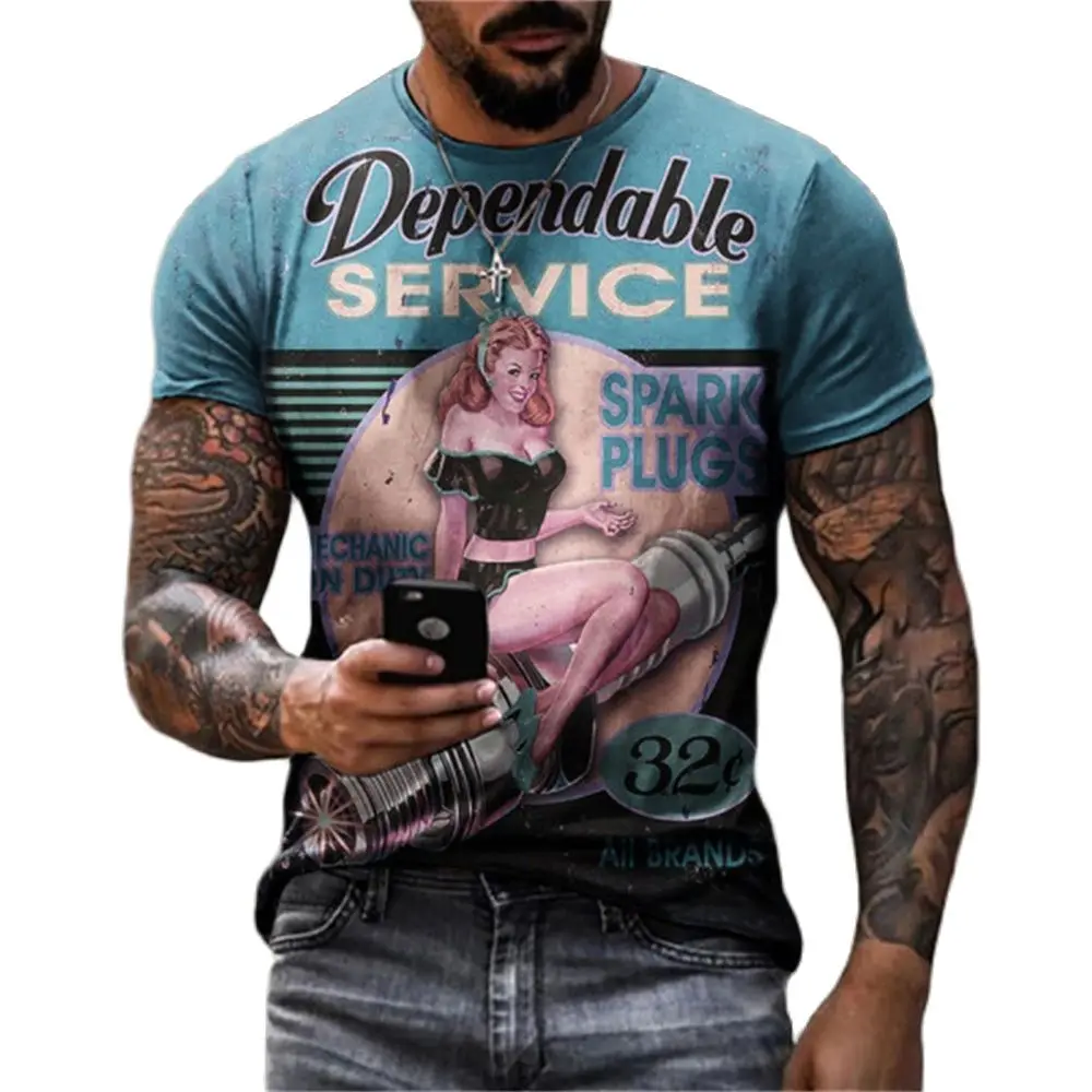 

2022 Retro 3D Printed T-Shirt Breathable Fashion T-Shirt, Urban Leisure All Matching Fashion Brand Round Neck Short Sleeve