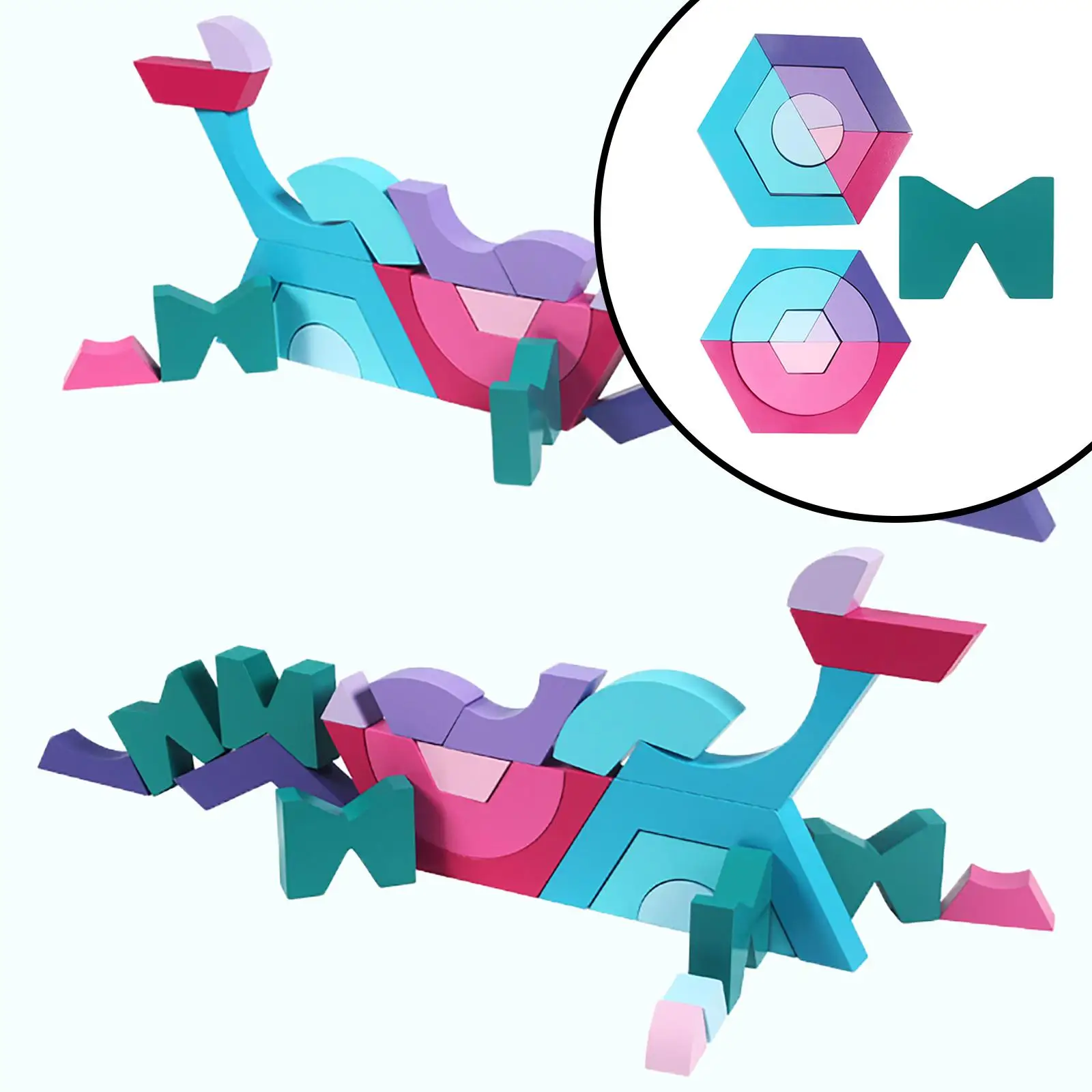 

Игра-Головоломка в форме цветного пазла для детей, 19 шт.