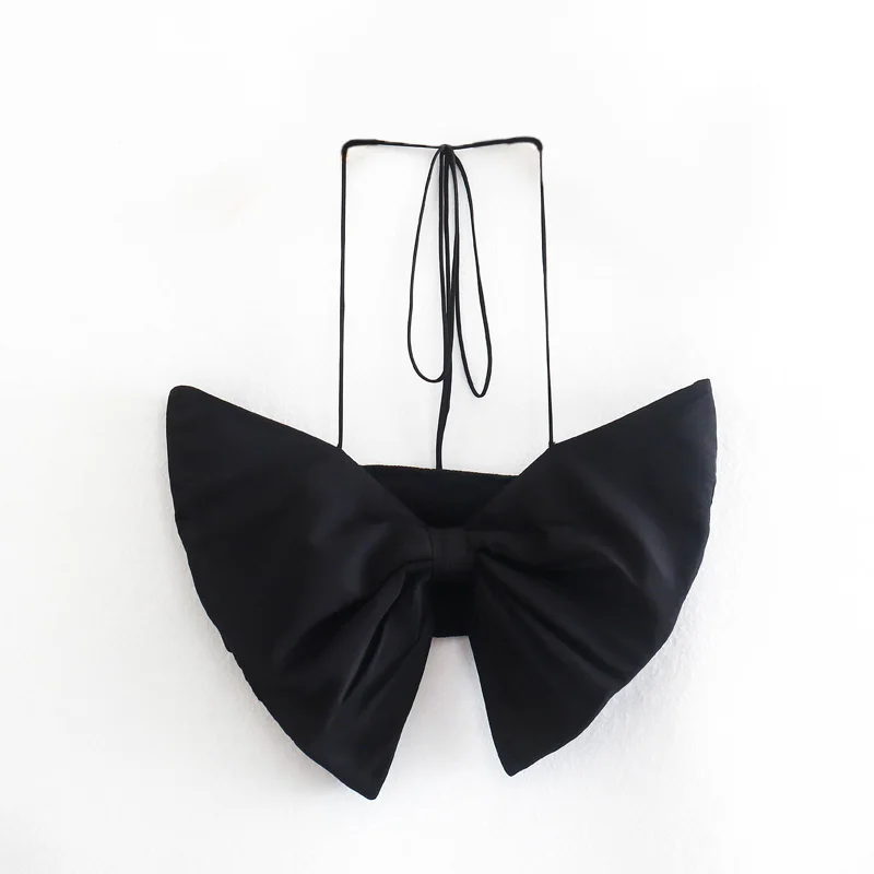 

2022 Women Fashion Pleated Cropped Tank Tops Vintage Backless Tied Thin Straps Female Camis Mujer