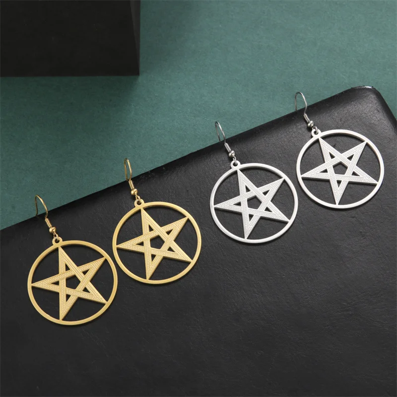Новые модные подвески ручной работы в виде звезды и пентаграммы Висячие Серьги