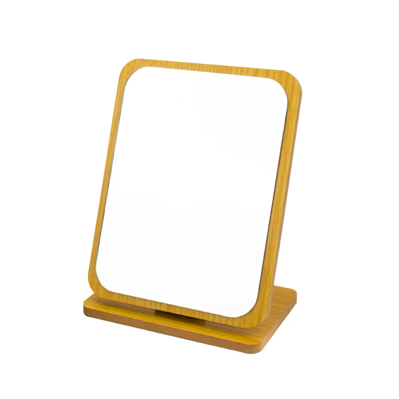 

Retro wooden makeup mirror Korean ins student dormitory desktop desktop small portable single-sided makeup mirror