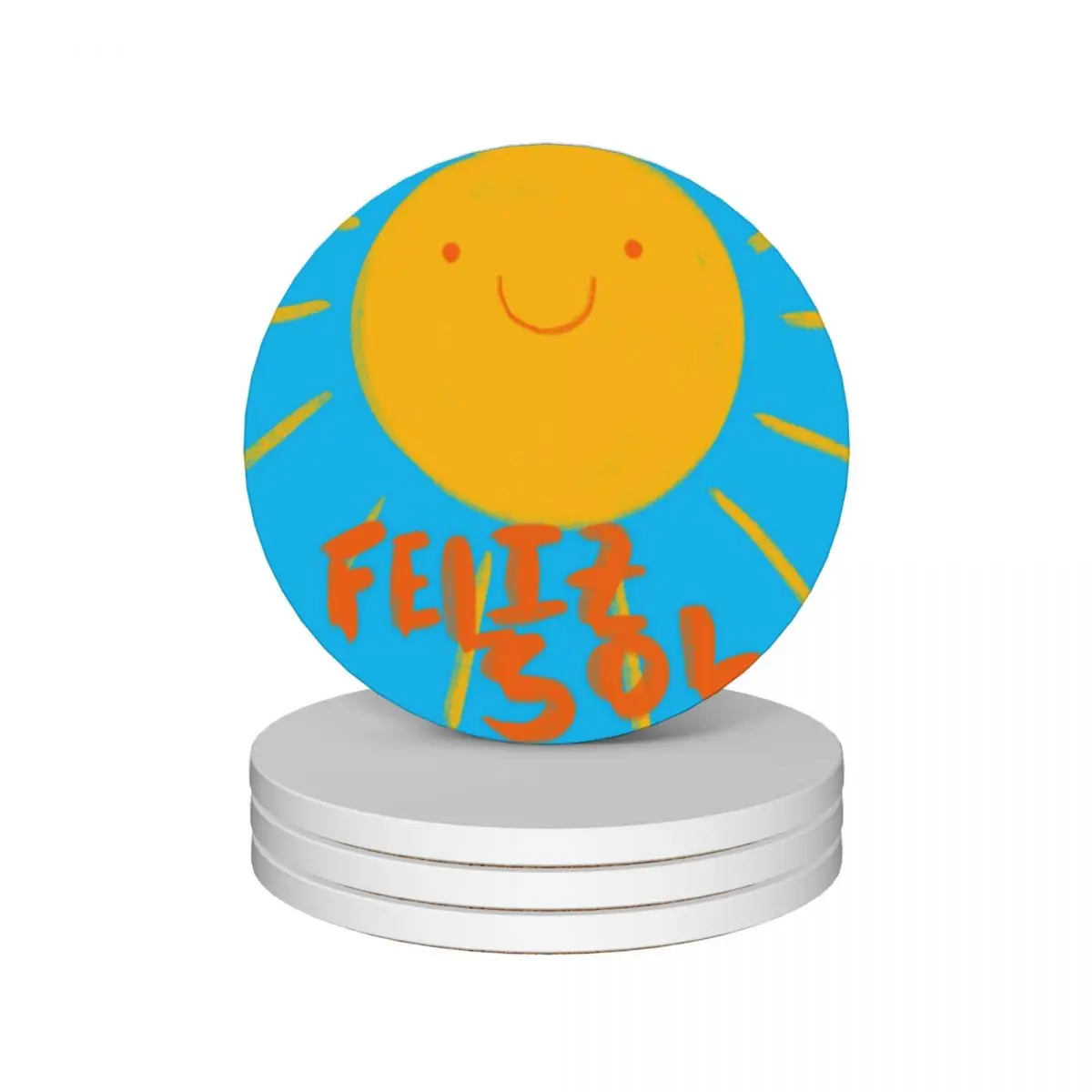 Feliz sol керамические подставки (набор из 4) милая чашка для кофе чашек напитков