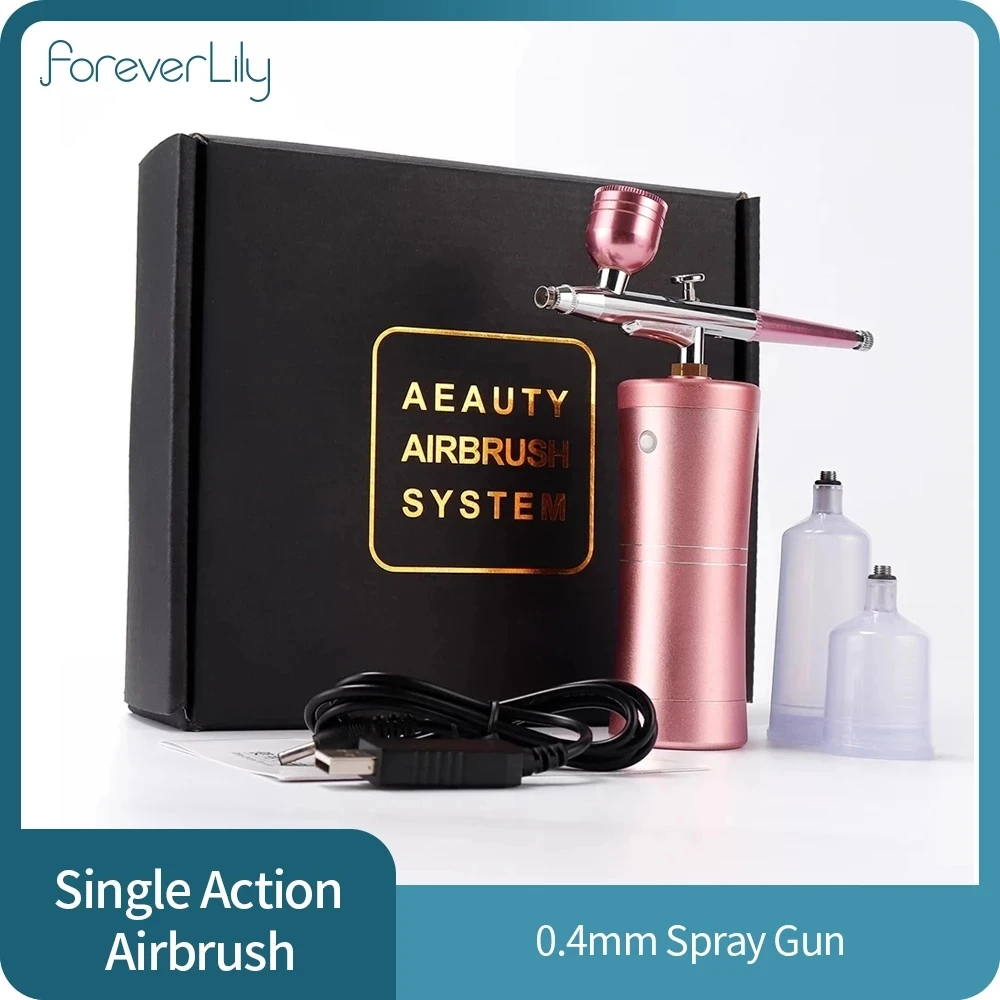 Airbrush Paint Spray Gun Usb Rechargeable Oxygen Injector For Nail Art Tattoo Craft Cake