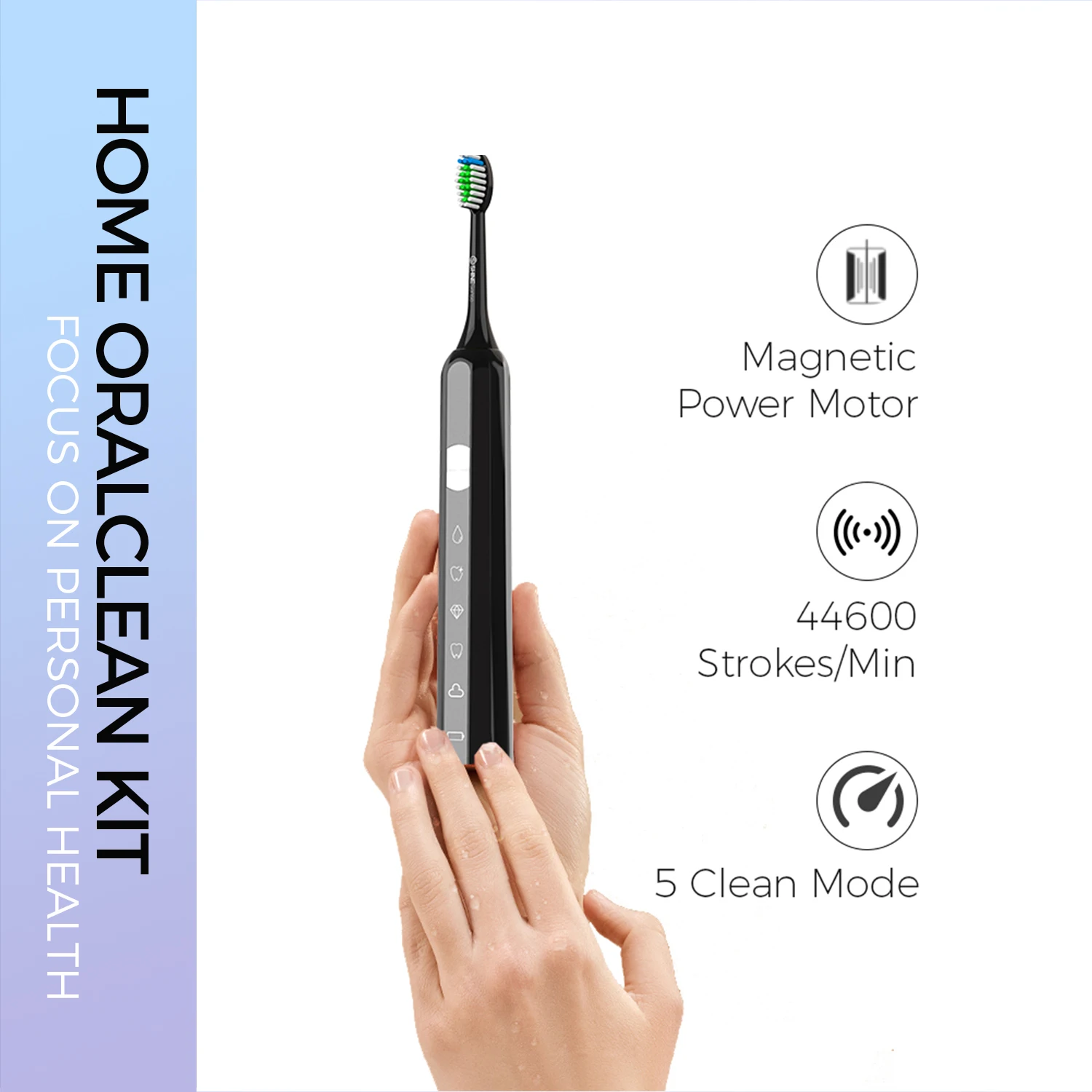ShineSense Dental Irrigator Water Flosser and Sonic Electric Toothbrush Oral Cleaning Kit with USB Rechargeable IPX7 Waterproof enlarge