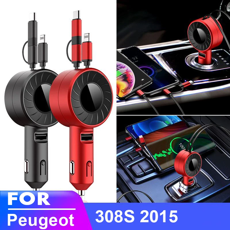 

USB Type C Car Charger for iPhone Android HUAWEI HONOR Xiaomi POCO X3 Pro Redmi Samsung Galaxy Realme OPPO for Peugeot 308S 2015