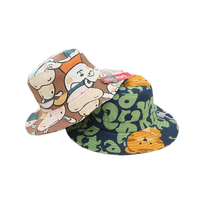 

Children's Cartoon Hats For 2-8 Years Old Kids Cap Children Panama Unisex Beach Girls Bucket Hats Kids Fisherman Hat Infant Caps