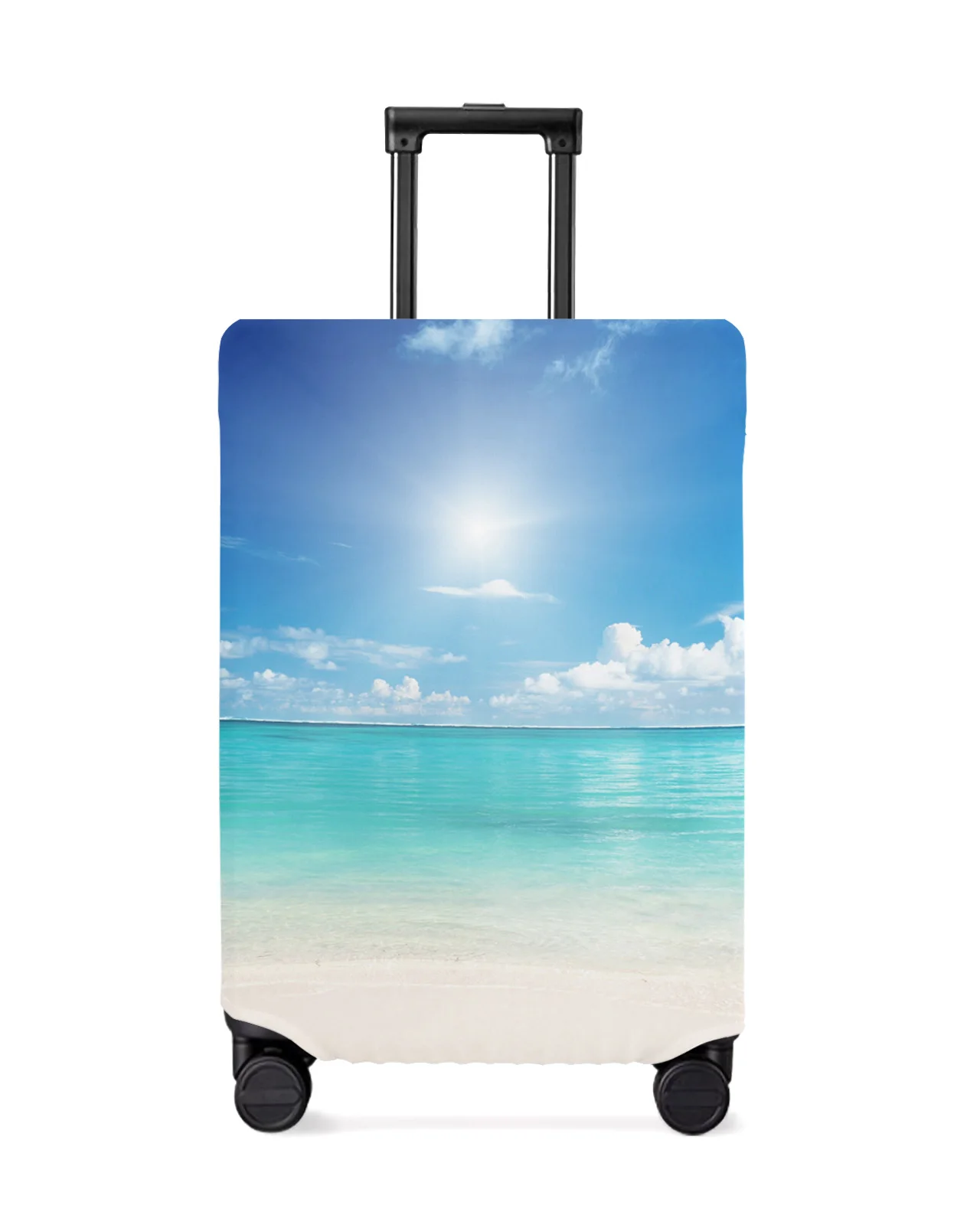 

Blue Seaside Beach Clouds Travel Luggage Cover Elastic Baggage Cover For 18-32 Inch Suitcase Case Dust Cover Travel Accessories