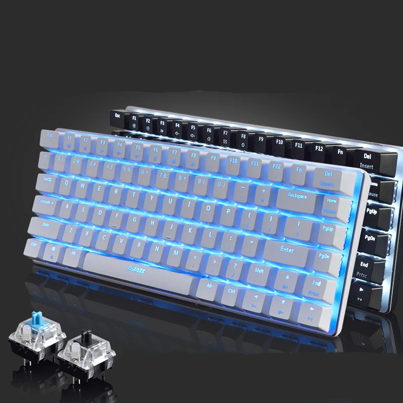 

Ajazz AK33 Gaming Keyboard 82 Keys Anti-Gosting Mechanical Gaming Blue/Black Switch Gamer Keyboard For PC Laptop Backlit Keypad