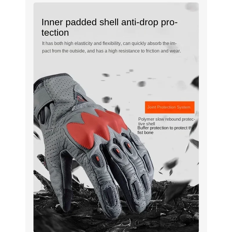 Мотоциклетные Перчатки Нескользящие дышащие из натуральной овечьей кожи для