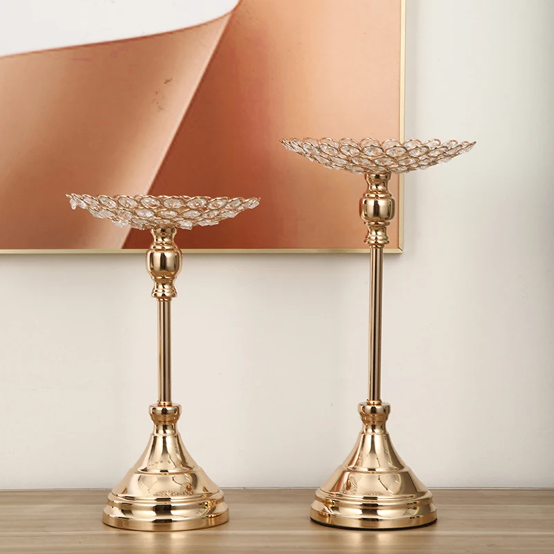 S Wedding Crystal Candle Stand Table Flower Rack Candlestick Flowers Vase Home Hotel Crafts Decoration