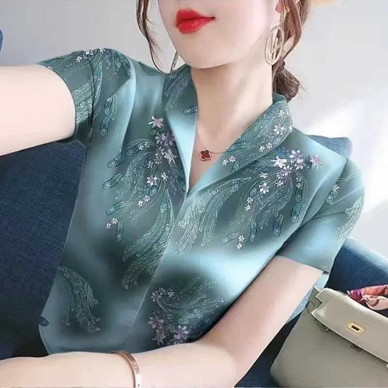 Женская футболка с коротким рукавом Голубая универсальная Футболка большого