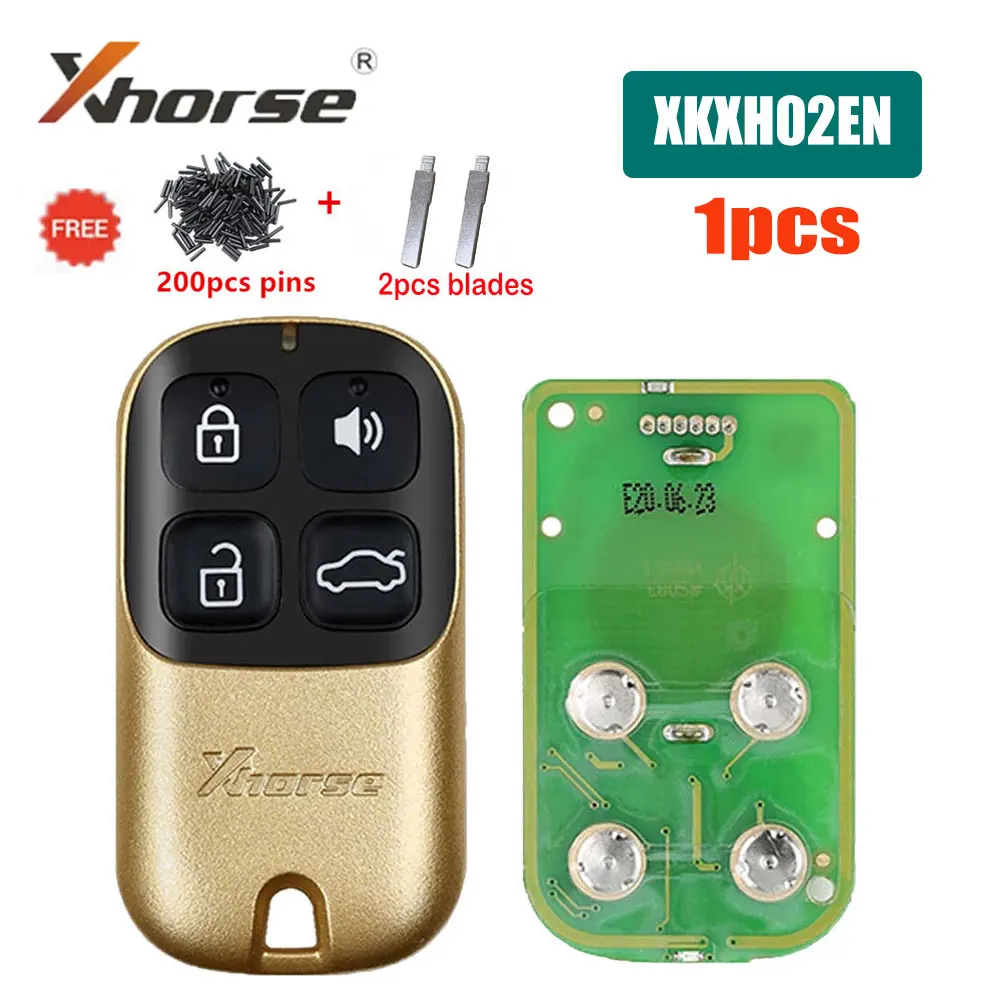 

1pcs Xhorse XKXH02EN VVDI Wired Remote Key Garage Door XK Series 4 Buttons Car Remote Key English Version Car Key with Blades