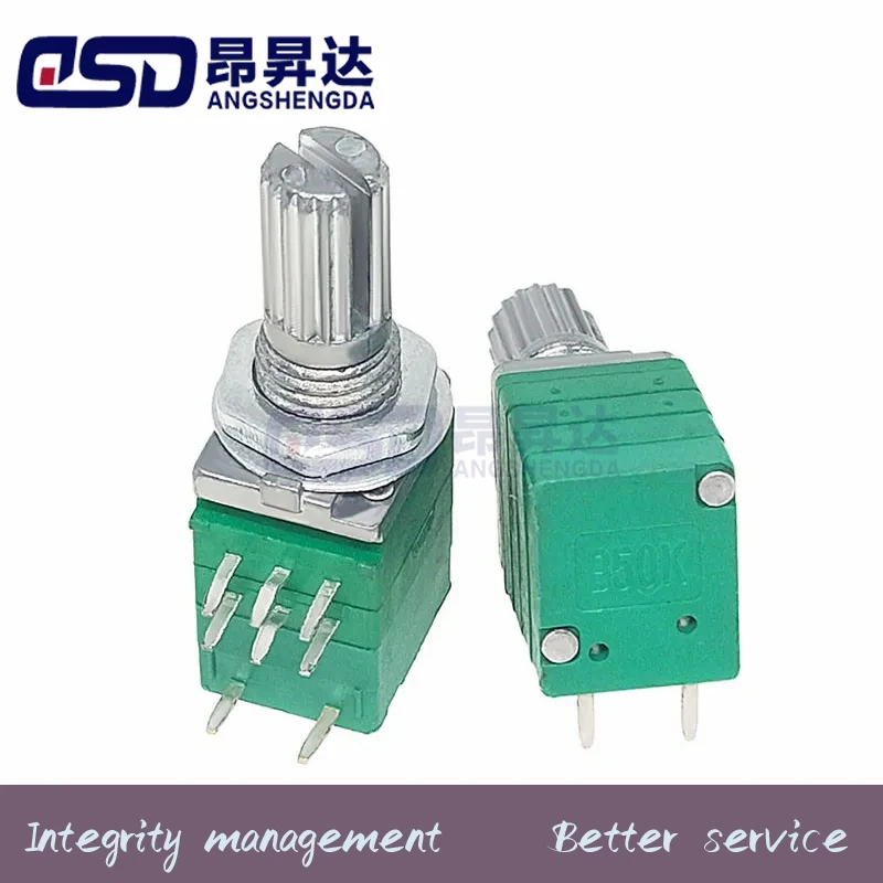 100 шт. RV097NS 50K 10K 100K 20K 500K 1K 5K потенциометр B1K B5K B50K B10K B100K B20K B500K 8-контактный вал 15 мм