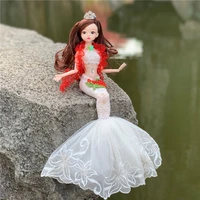 new 16 embroidered mermaid doll 30cm bjd doll 13 joints movable fashion 3d eyes clothes detachable girls dress up toy gift