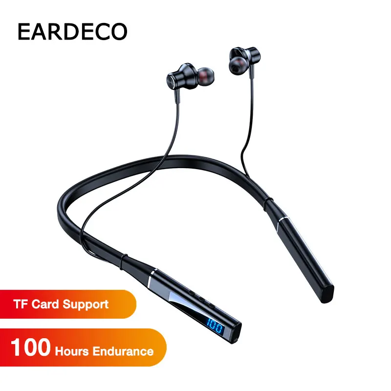 

EARDECO Original Bluetooth 5.1 Earphones Neckband Waterproof Wireless HIFI Sound Magnetic Headset Sports Headphones TF Card Bass