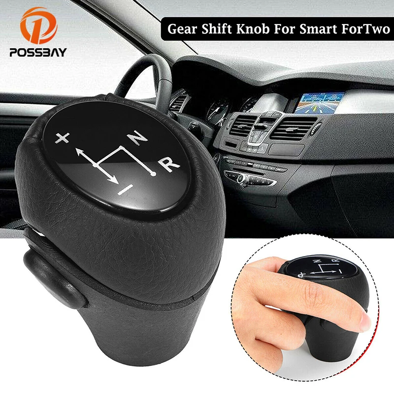 

Leather Automatic Gear Shift Knob Lever Shifter For Smart City-Coupe 450 ForTwo Cabrio Coupe 451 450 Auto Replacement Parts