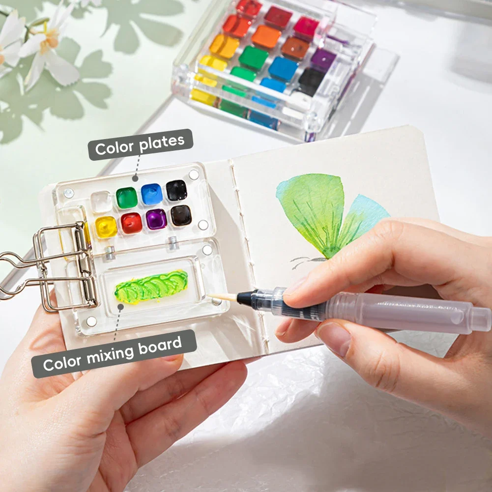 Акварельная мини-акварельная палитра, 8/15 сетка | AliExpress