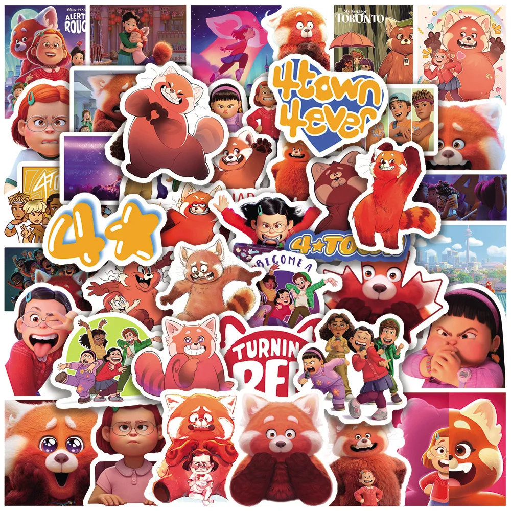 

10/30/50pcs Cute Disney Turning Red Stickers Waterproof Girls Cartoon Decal for Diary Luggage Laptop Phone Anime Sticker Toys