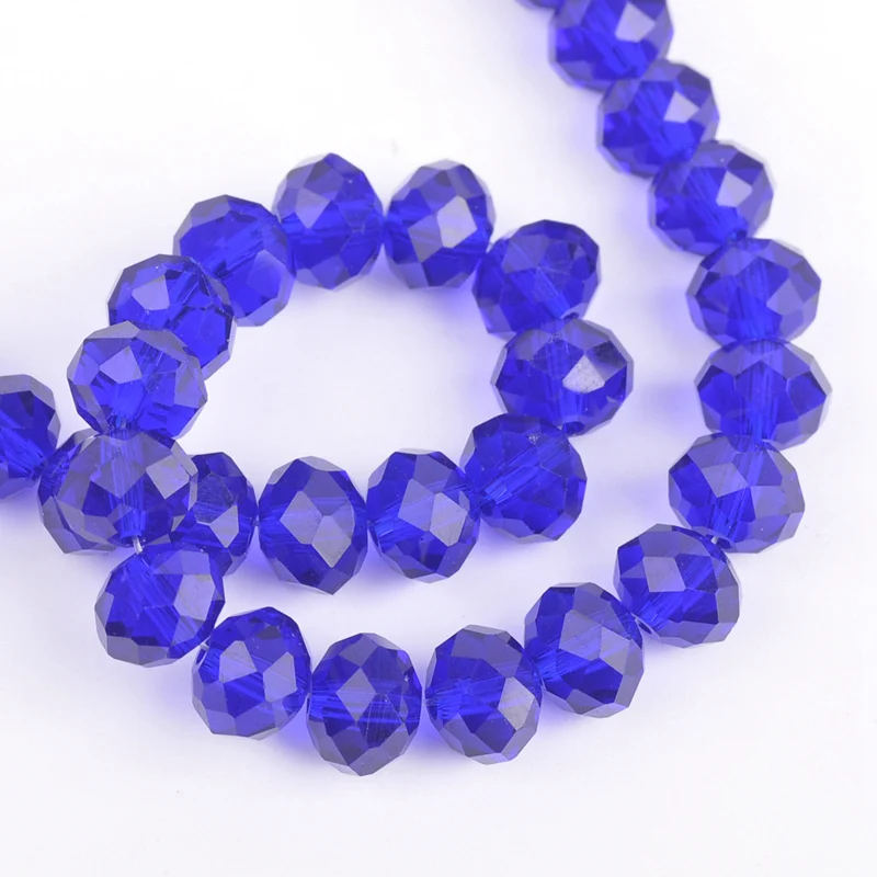 

Rondelle Faceted Czech Crystal Glass Deep Blue Color 3mm 4mm 6mm 8/10/12/14/16/18mm Loose Spacer Beads for Jewelry Making DIY