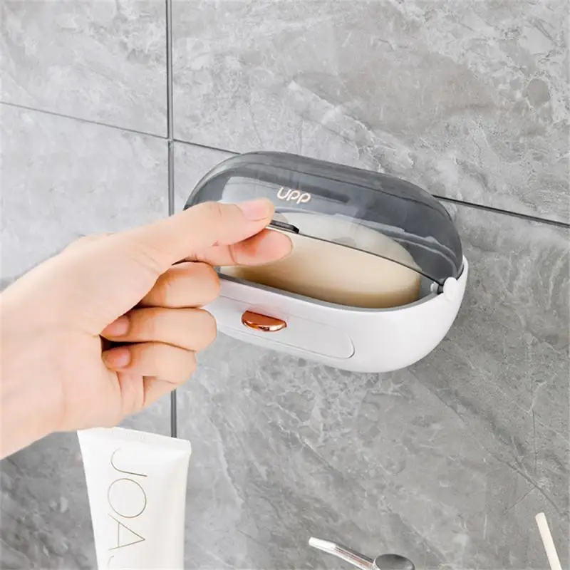 

Perforated Soap Holder Portable Flip Soap Boxes Multifunctional Waterproof Flip Soap Box Bathroom Supplies Drain Storage New