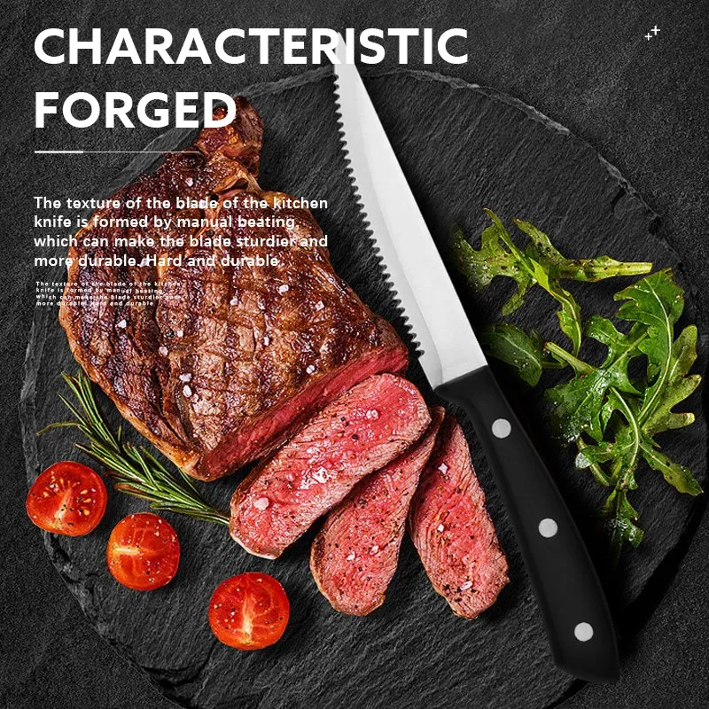

Top Steak Knife Picks Extra-sharp Blade 4/6 Pcs Stainless Steel Serrated Beef Meat Slicing Knife Multipurpose Knives Tableware