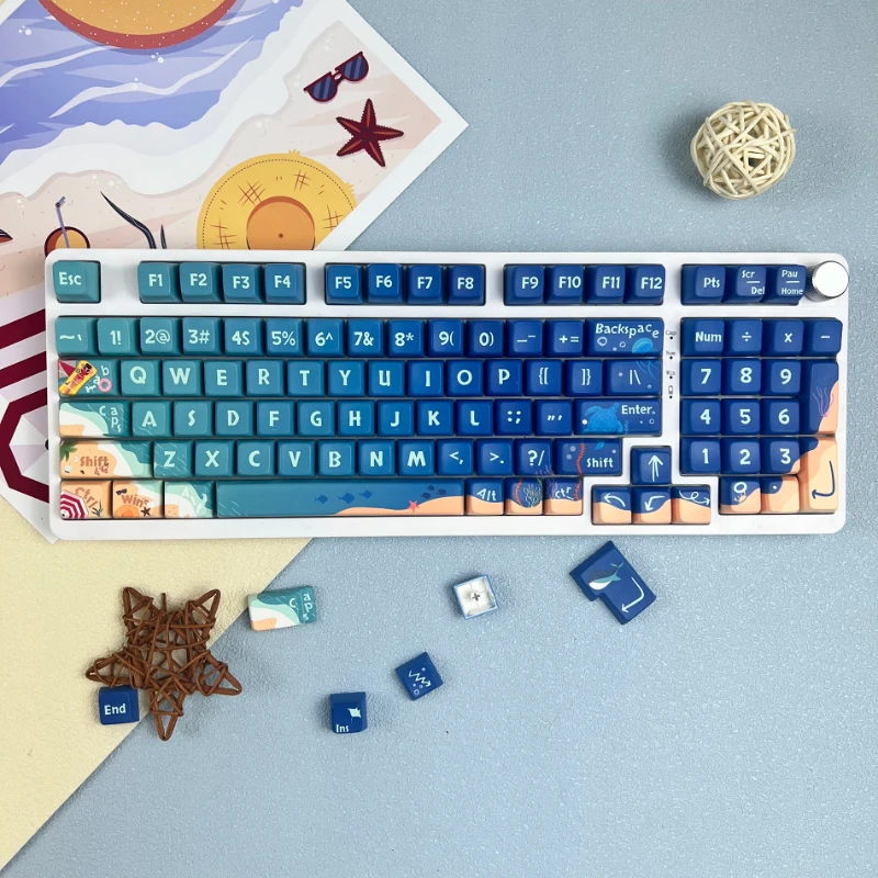 139Key My Ocean тематические колпачки клавиш с градиентом синяя точка колпачок PBT MDA