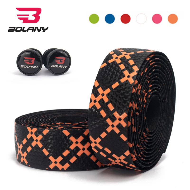 

Bolany Road Bike Accessories 1 Pair With Handlebar Plugs Soft Slip Silicone EVA With Cork Road Silicone Handlebar Tape