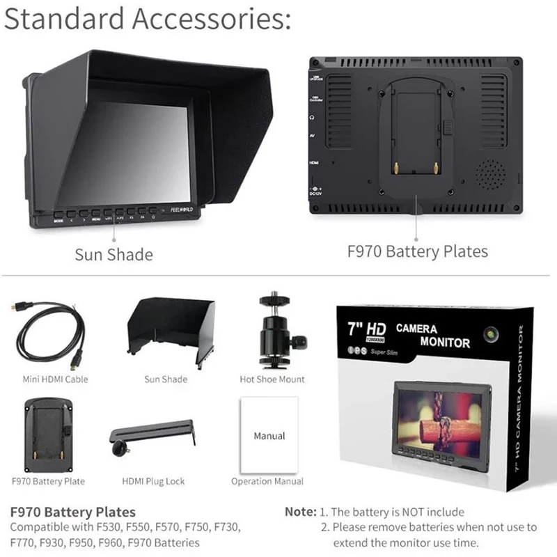 7-дюймовый IPS-монитор Feelworld FW759 1280x80 0 для цифровой зеркальной камеры с пиковым