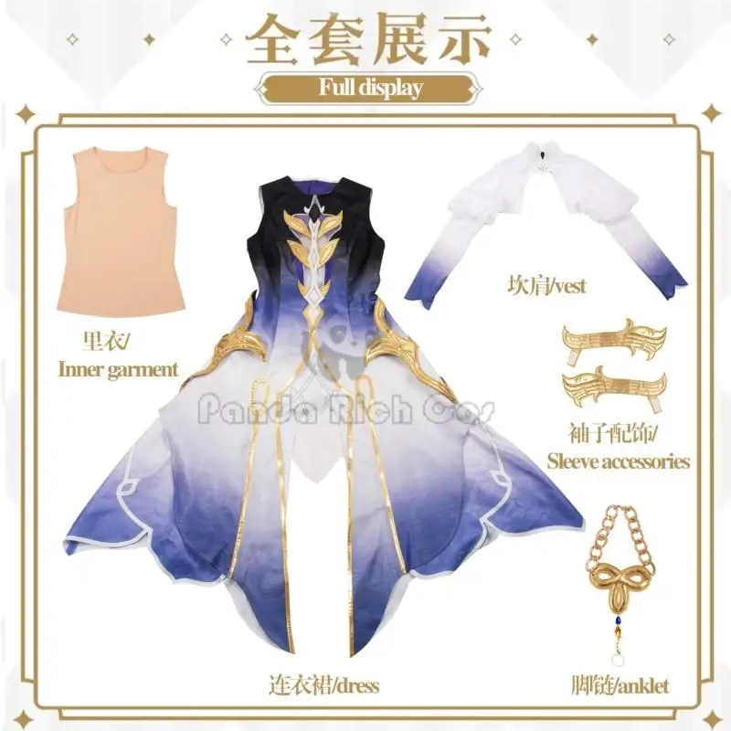 Focalors Косплей Костюм Furina Парик Игра Genshin Impact Fontaine God of Justice Полный комплект Женский