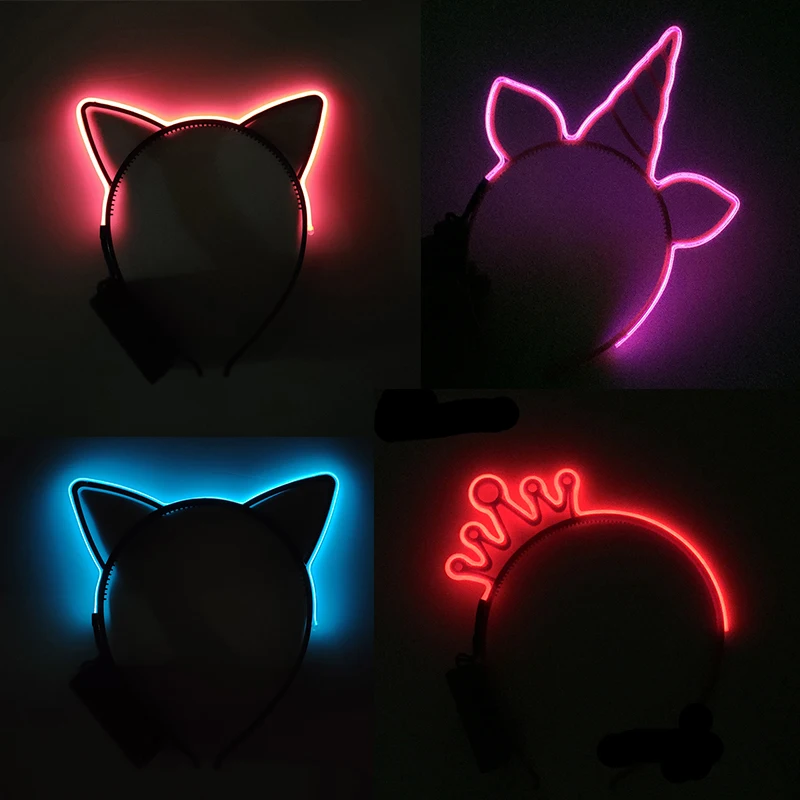 Светящиеся аксессуары для волос в виде единорога дня рождения