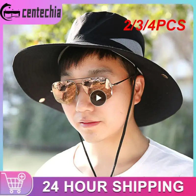 

2/3/4PCS Summer Sun Hat Men Women Cotton Boonie Hat with Neck Flap Outdoor UV Protection Large Wide Brim Hiking Fishing Safari