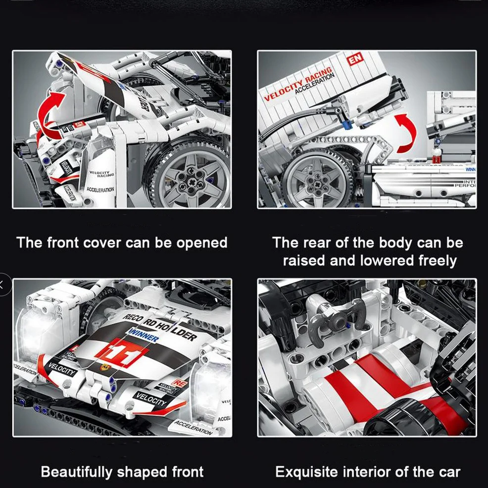 Мох 022012 Белый 919 Racing MOC 1:10 Модель строительные блоки Настольное украшение
