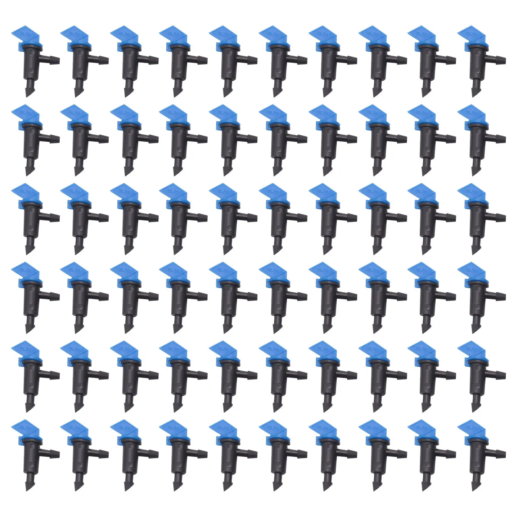 

60 Pieces Irrigation Drip Emitter Garden Flag Irrigation Dripper, Trees and Shrubs (Blue