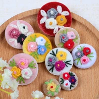 diy retro embroidery flower button for clothing handmade crochet buttons sweater jacket scrapbook wedding jewelry earrings decor