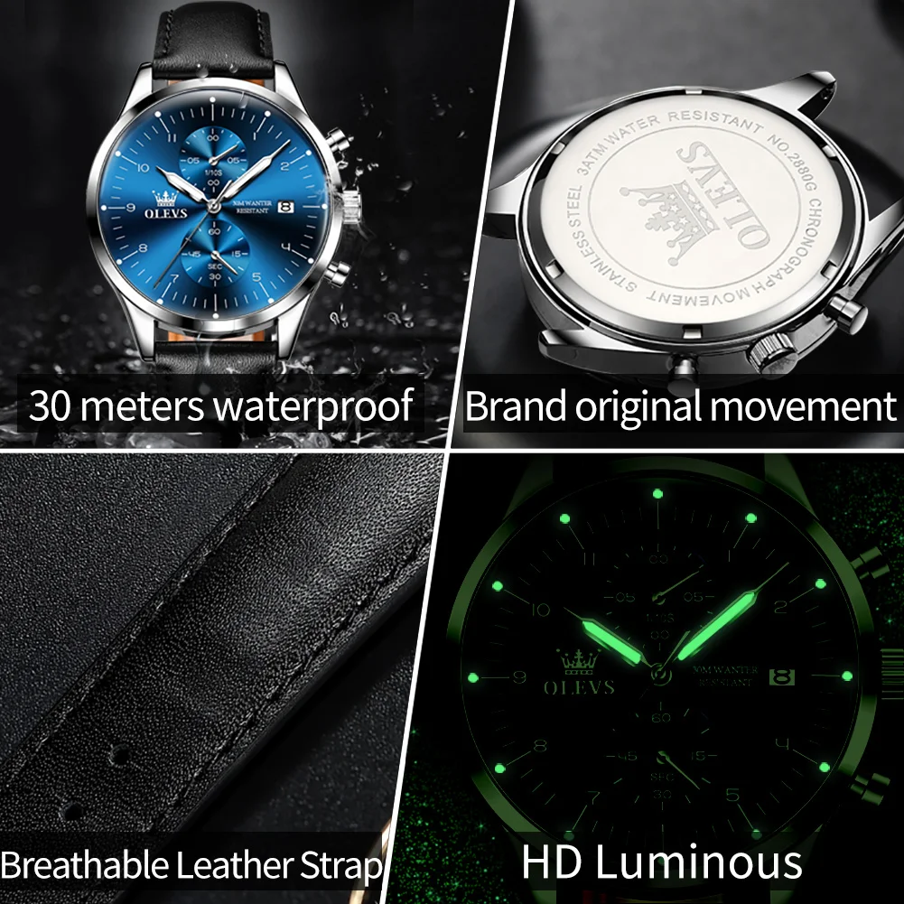 OLEVS лучший бренд класса люкс мужские часы простые модные кварцевые для мужчин