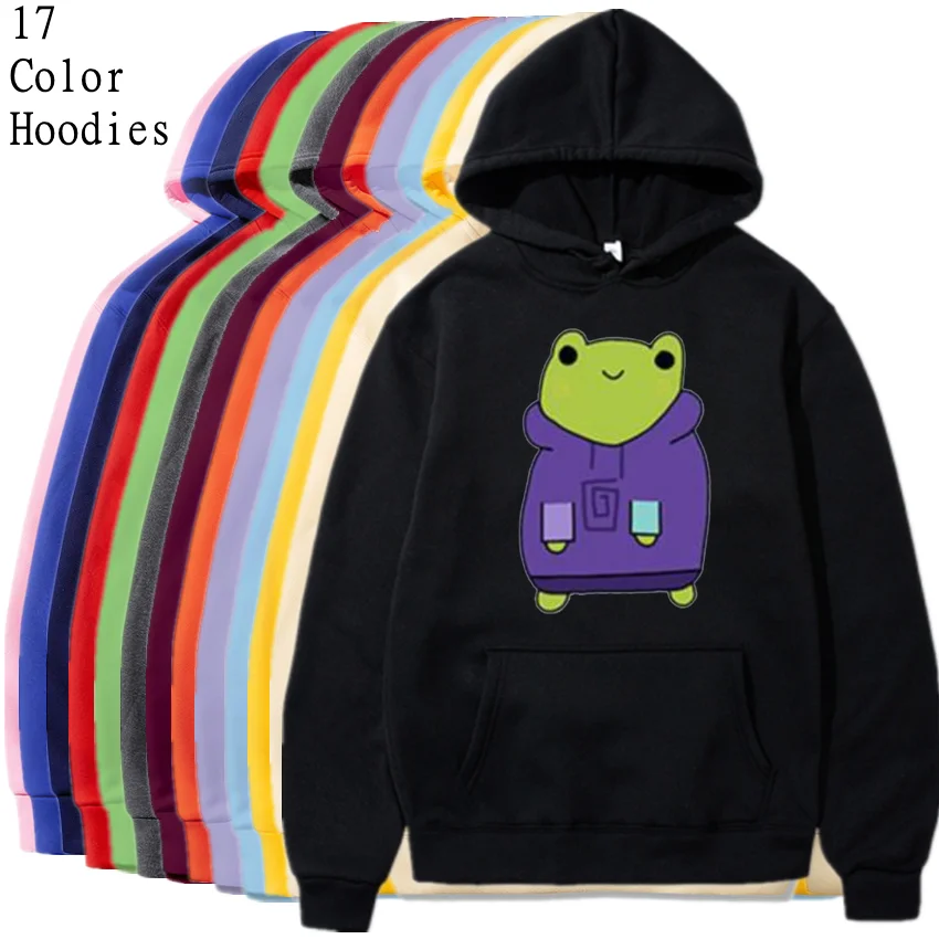 

Harajuku Hip Hop Hoodies Sweatshirt Male Japanese fashion Casual hoodie Sad tearing frog Print Hoodies Hooded Sweatshirts S-XXXL