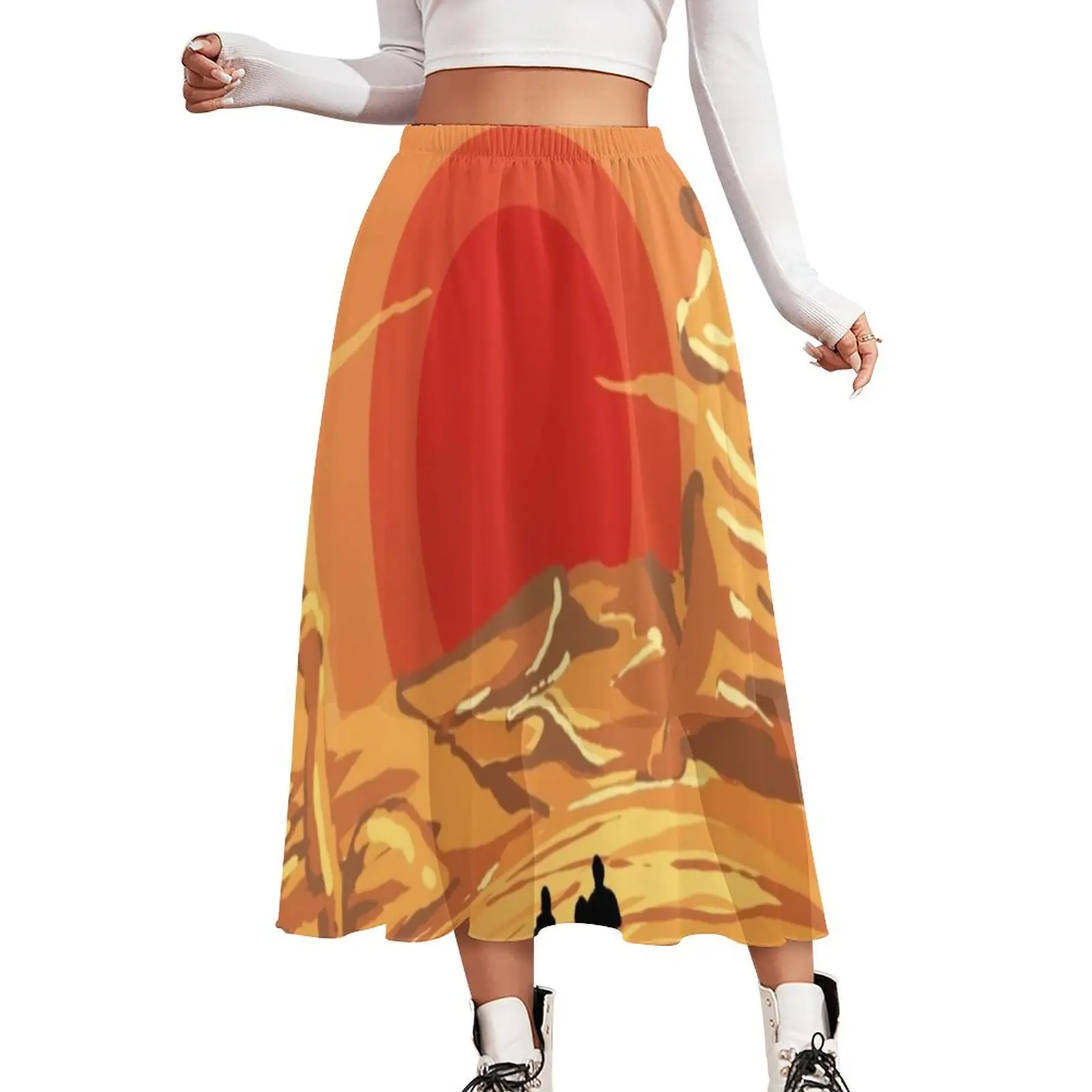 

Юбка в стиле бохо с завышенной талией и принтом