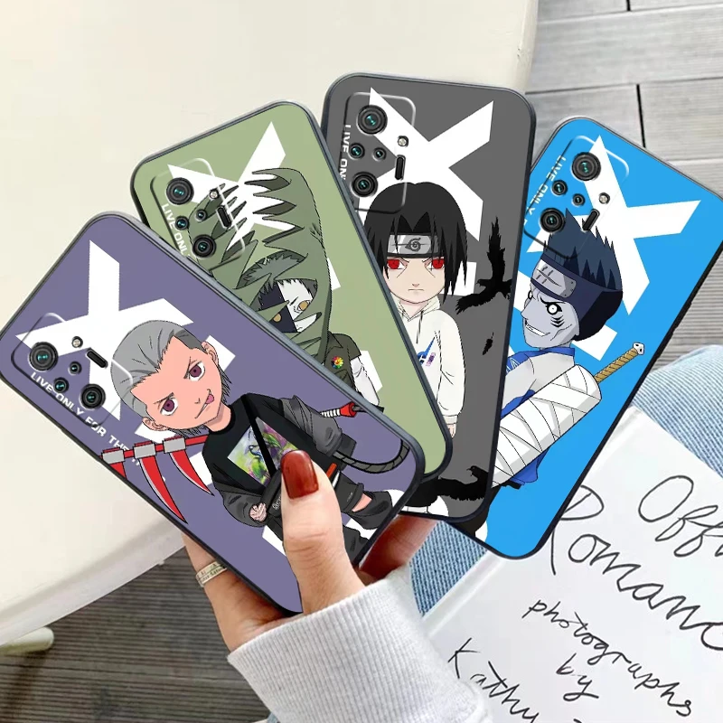 

NARUTO Anime Phone Case For Xiaomi Redmi Note 10 10X 10T 10S 9 9T 9A 9C 9S 9 Pro Max Black Soft Coque Back Liquid Silicon