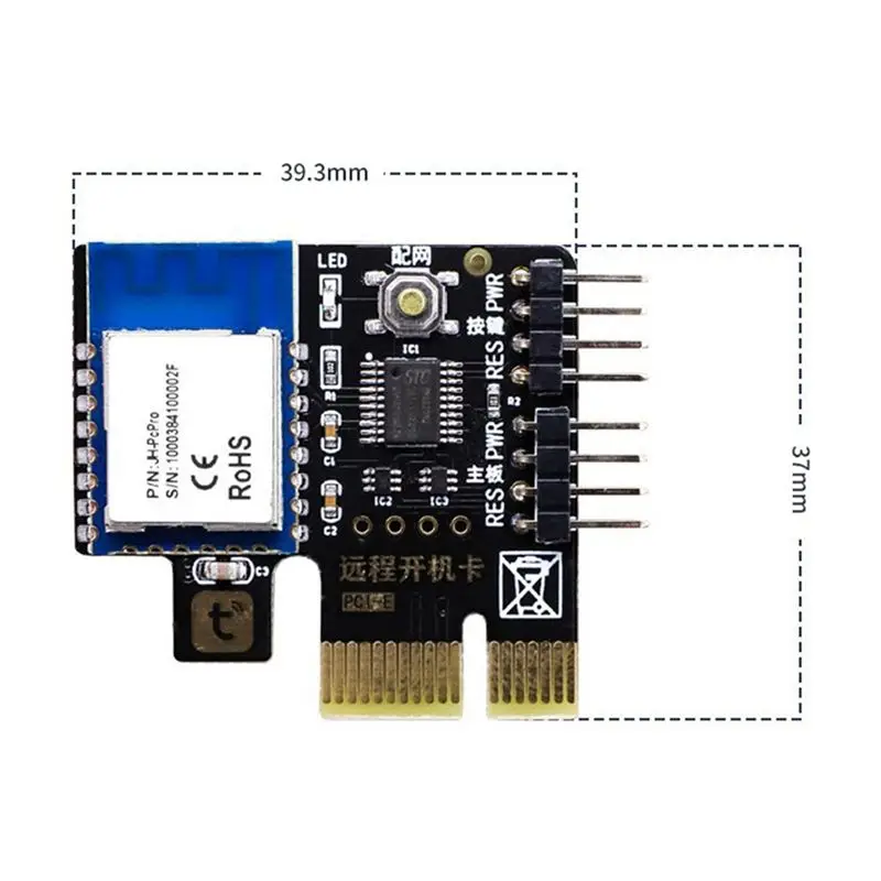 ABKQ-10X A3 Tuya Wifi PC Power Switch: Карта для удаленного запуска ПК, удаленного управления и телемобилизации, PICE MINI-карта с управлением через приложение (art.: 3920db0085d03) - 3920db0085d03