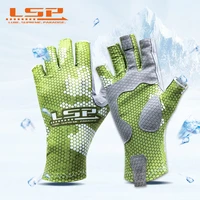 lsp fishing gloves men lightweight half finger sun protection double sided breathable anti slip outdoor pesca fishing gloves