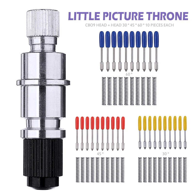 

30pcs Cutter Blade with Blade Holder 30/45/60 Degree Vinyl Cutter Knife Blades Carbide Machine Cutting Tools Replacement Parts