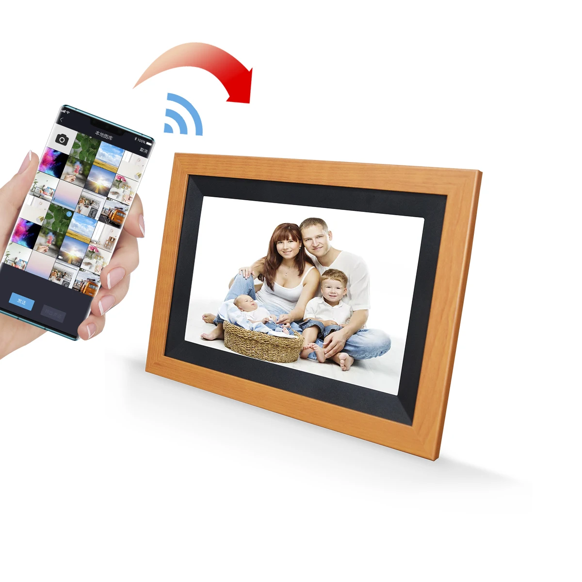 

Цифровая фоторамка 10-дюймовый IPS сенсорный экран HD Android LCD рекламный фото видео дисплей Автоматическая вращение wifi цифровая фоторамка
