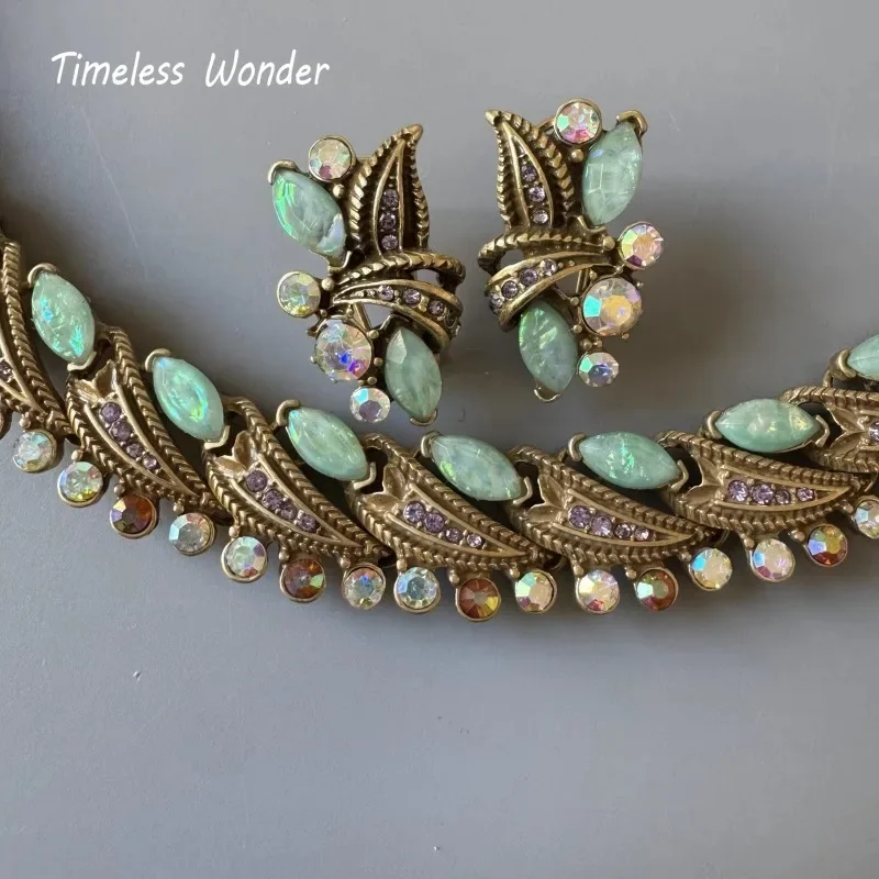 Вневременное чудо ретро циркон гео стекло ожерелья для женщин дизайнерские