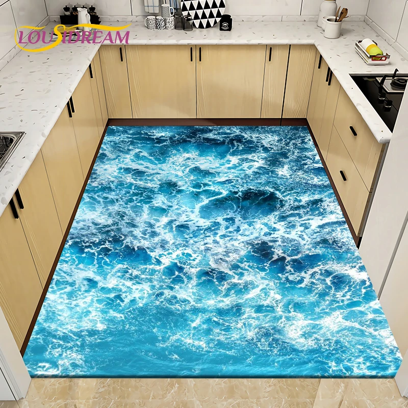 

Ocean Seawater Beach Starfish Area Rug,Carpet Rug for Living Room Bedroom Decoration,Doormat Kitchen Bathroom Non-slip Floor Mat