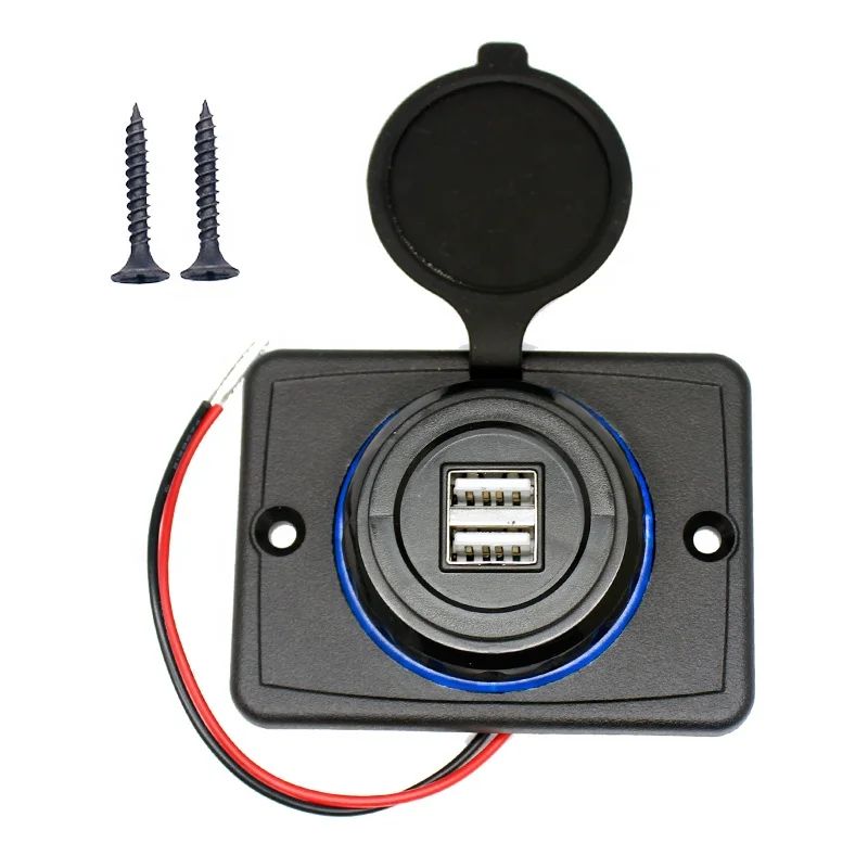 

Panel Mount Dual 3.1A Massage Chair Marine Boat Car Bus Seat USB Charging Port Bus USB Charger