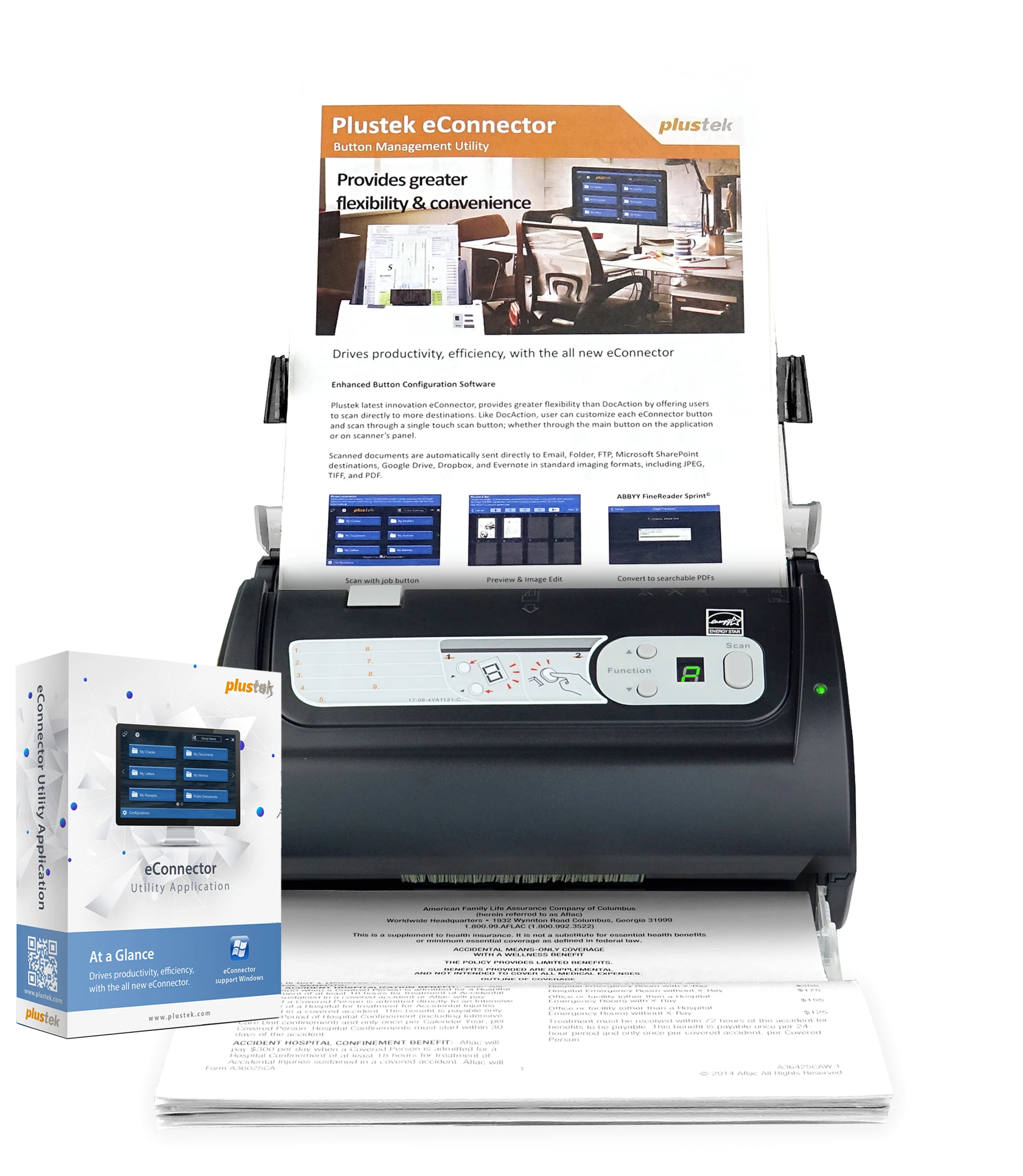 

Plustek PSD300 - High-Speed Document Scanner with 50-Sheets Feeder, Multiple Scan Destinations to SharePoint and Office 365