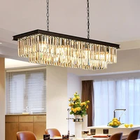 rectangular modern k9 crystal chandeliers lighting pendant ceiling lights rectangle chandelier lamp fixture 8 lights for dining