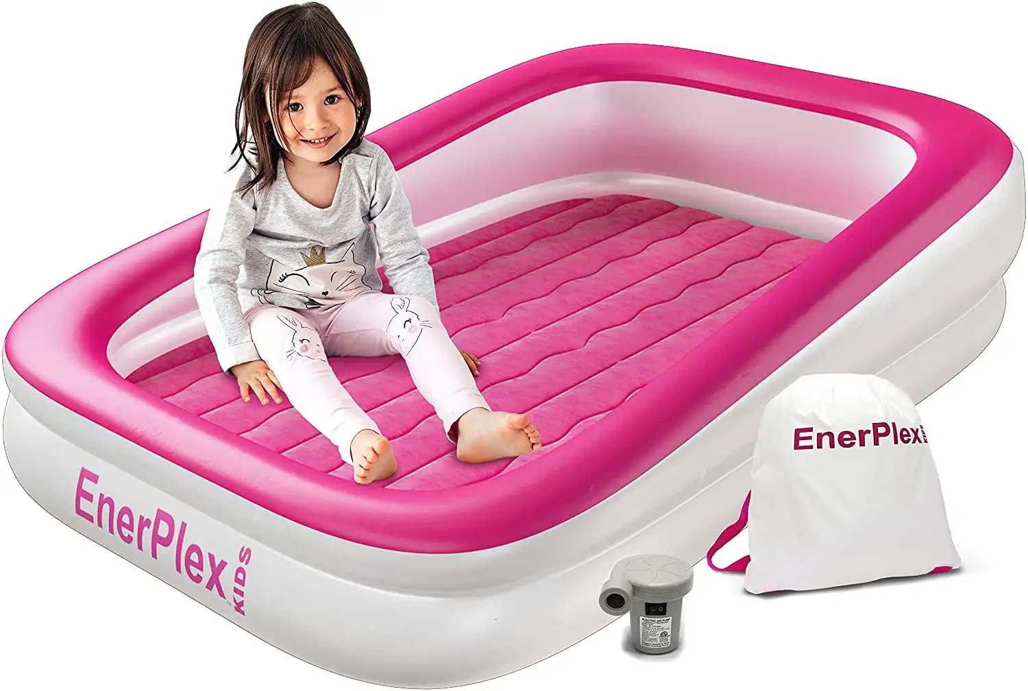 

Kids Inflatable Travel Bed with , Pink